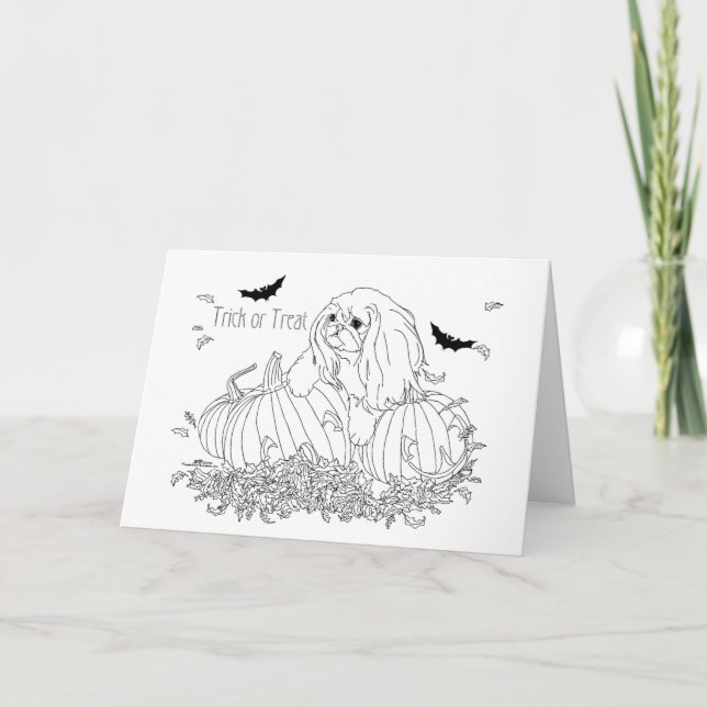 Pekingese Dog Halloween Holiday Card (Front)