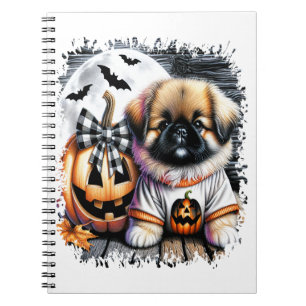 Pekingese Dog Halloween Square Notebook