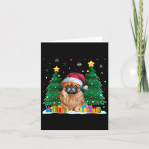 Pekingese Dog Lovers Santa Hat Ugly Christmas Swea Card