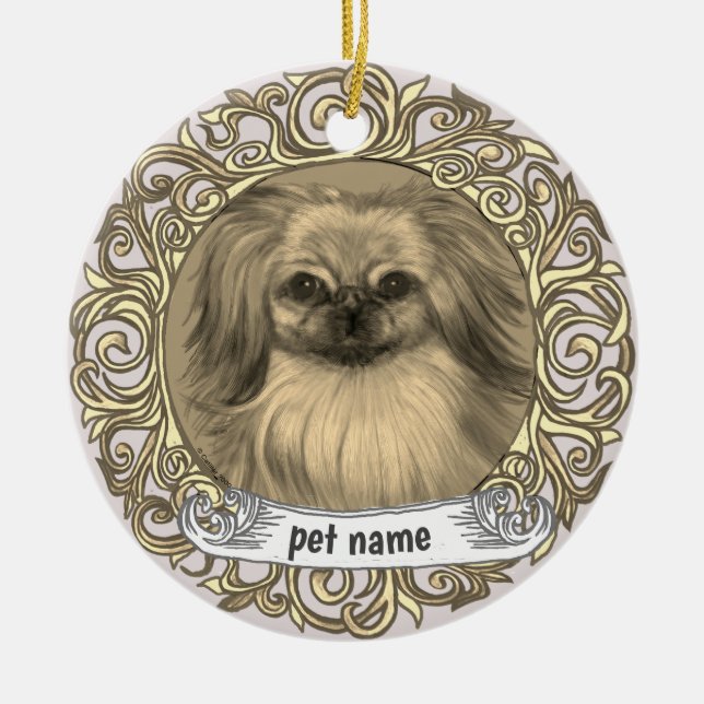 Pekingese Dog Loving Memory ornament (Front)