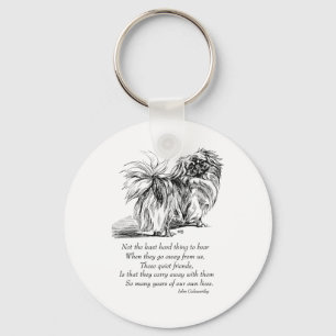 Pekingese Dog Rainbow Bridge Key Ring