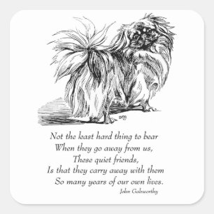 Pekingese Dog Rainbow Bridge Square Sticker