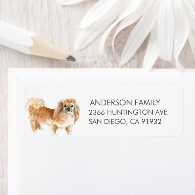 Pekingese Dog Return Address Label (Insitu)