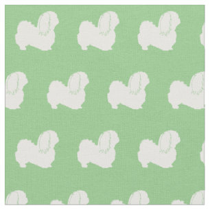 Pekingese Dog Silhouette Pet Sage Green Fabric