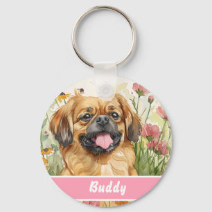 Pekingese Dog Tag – Custom Info Key Ring