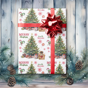 Pekingese Dog Under the Christmas Tree Wrapping Paper
