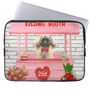 pekingese Dog Valentine's Day Kissing Booth Laptop Sleeve