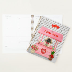 pekingese Dog Valentine's Day Kissing Booth Planner