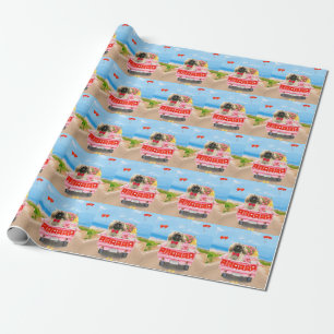 Pekingese Dog Valentine's Day Truck Hearts  Wrapping Paper