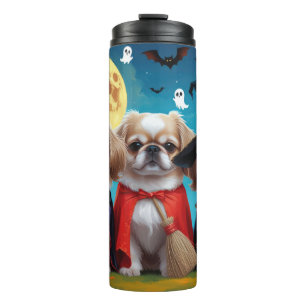 Pekingese Dogs Pumpkin Halloween Funny Thermal Tumbler