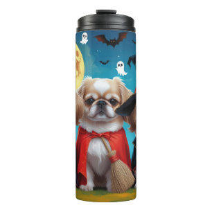 Pekingese Dogs Pumpkin Halloween Funny Thermal Tumbler