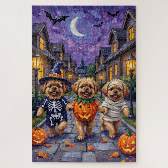 Pekingese Dogs Trick-or-Treating Halloween Costume Jigsaw Puzzle (Vertical)