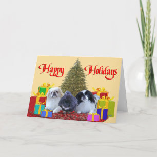 Pekingese Family Christmas Holiday Card
