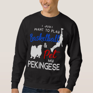 Pekingese Funny Basketball Dog Owner Xmas Sweatshirt