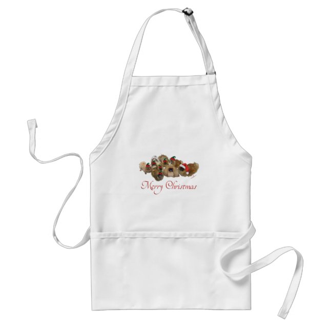 Pekingese Group Christmas Standard Apron (Front)