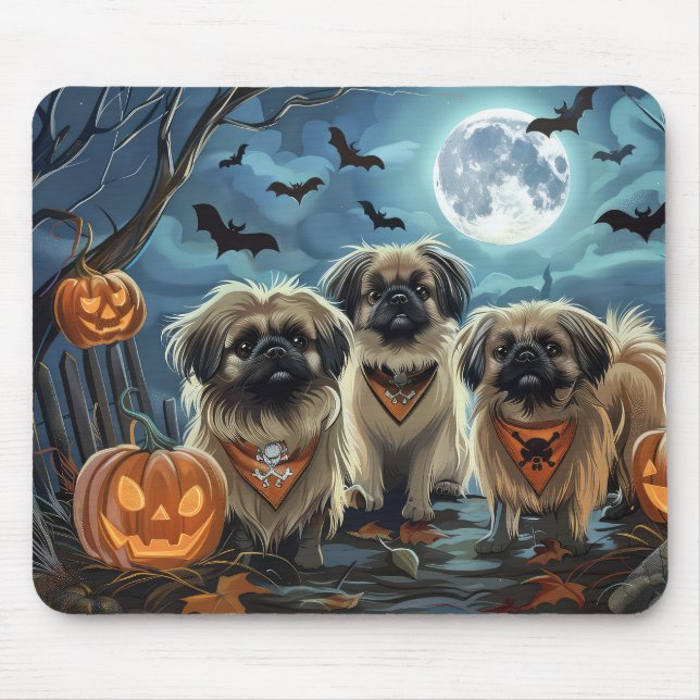 Pekingese Halloween Spooky Mouse Pad (Front)