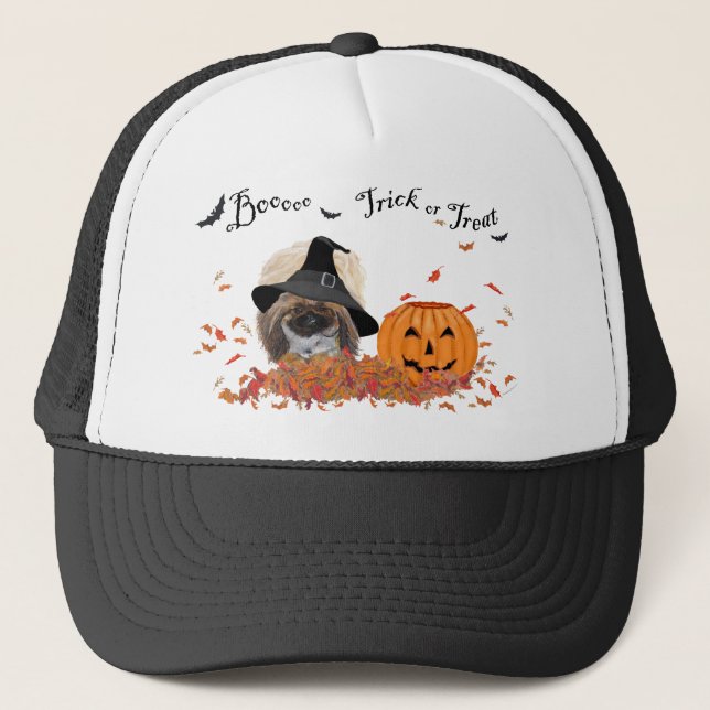 Pekingese Halloween Trucker Hat (Front)