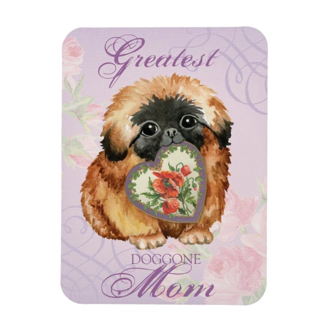 Pekingese Heart Mum Magnet (Vertical)