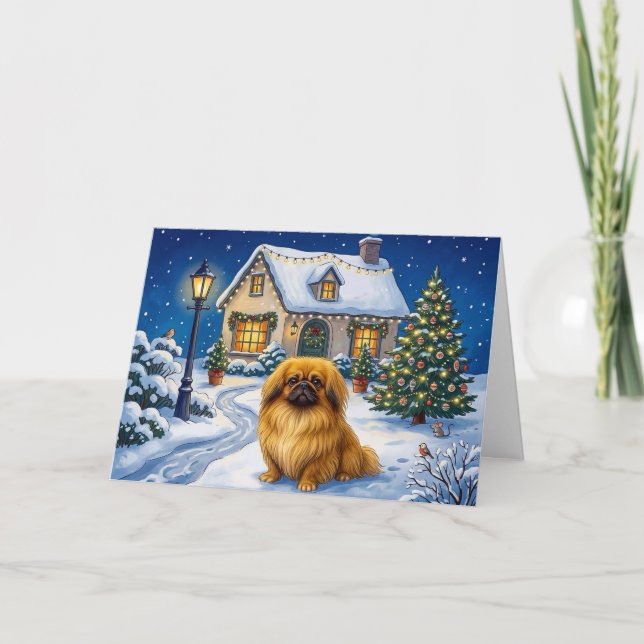 Pekingese Holiday Card (Front)