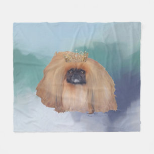 Pekingese Ice Princess Fleece Blanket