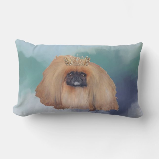 Pekingese Ice Princess Lumbar Cushion (Front)