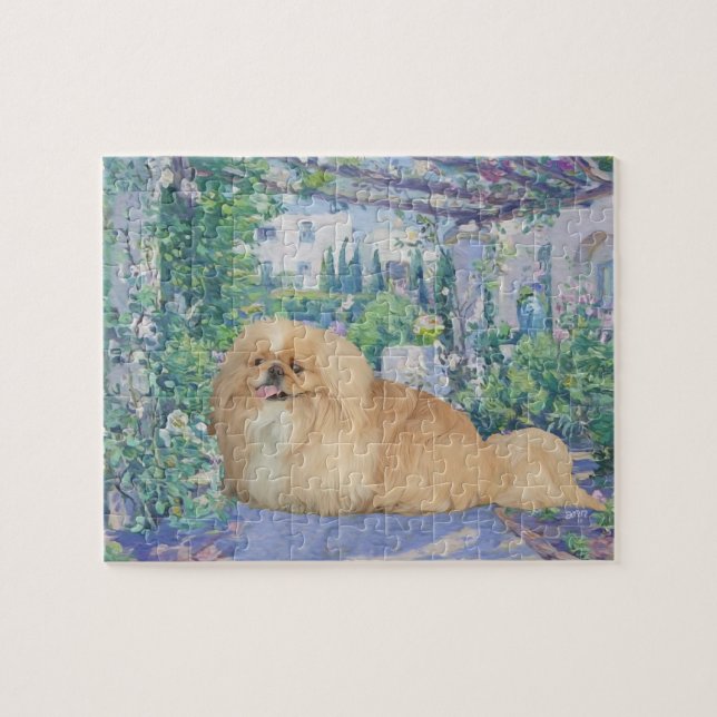 Pekingese in Lavender Jigsaw Puzzle (Horizontal)