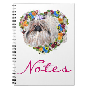 Pekingese in Pansies Spiral Notebook