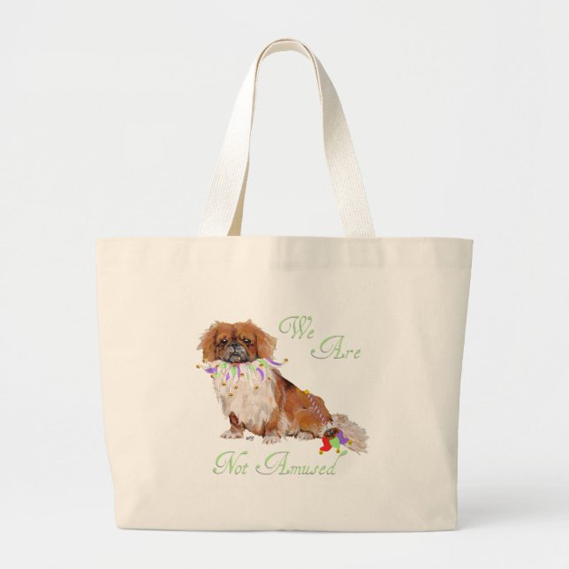 Pekingese is Not Amused Large Tote Bag (Front)