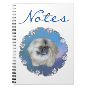 Pekingese Lily on Blue Spiral Notebook