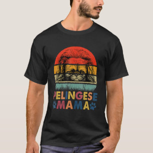 Pekingese Mama Mother Retro Presetns Dog Mum T-Shirt