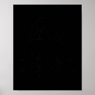 Pekingese Mama Pekingese Mom Cute Line Art Dog Art Poster