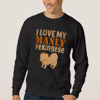 Pekingese Manly Canine Pet Boy Dog Gender Reveal Sweatshirt