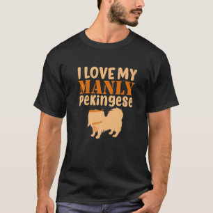 Pekingese Manly Canine Pet Boy Dog Gender Reveal T-Shirt