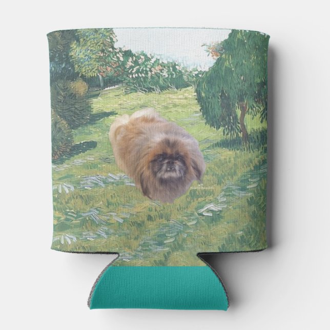 Pekingese Meadow Can Cooler (Back)