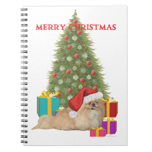 Pekingese Merry Christmas Notebook