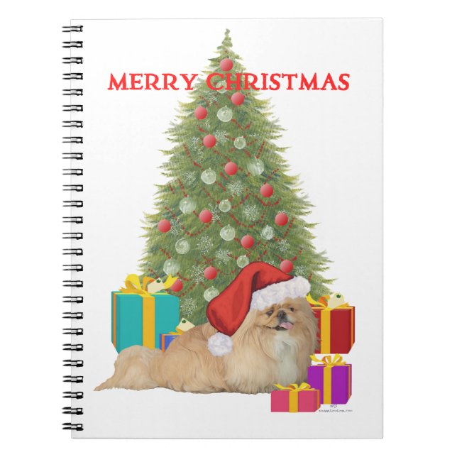 Pekingese Merry Christmas Notebook (Front)