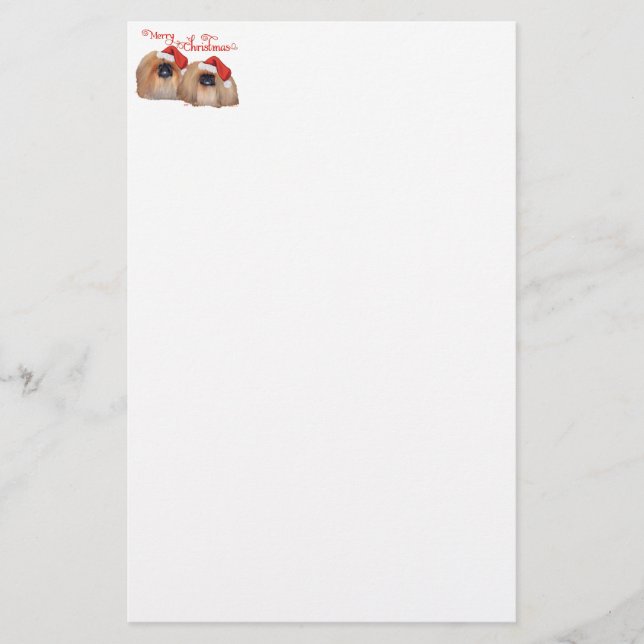 Pekingese Merry Christmas Stationery (Front)