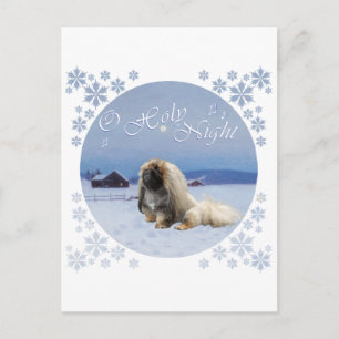 Pekingese O Holy Night Holiday Postcard