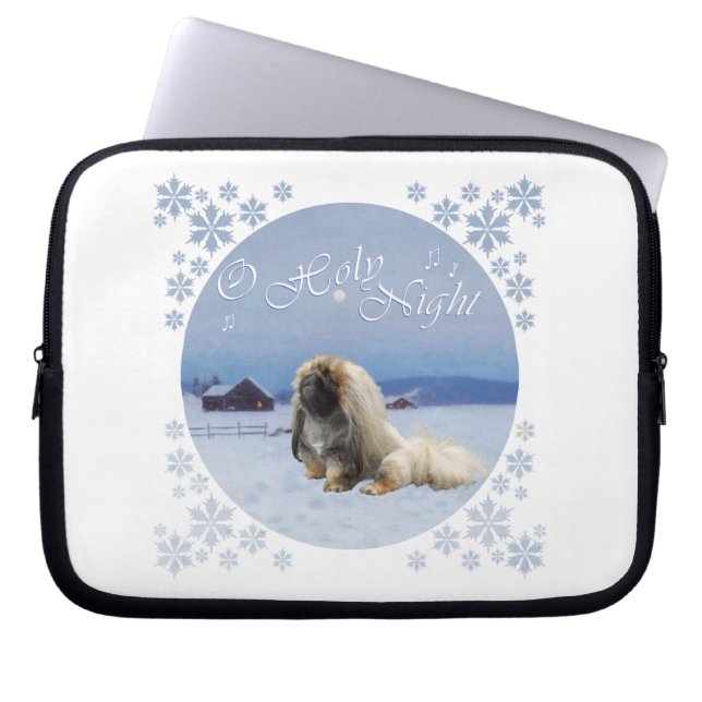 Pekingese O Holy Night Laptop Sleeve (Front)