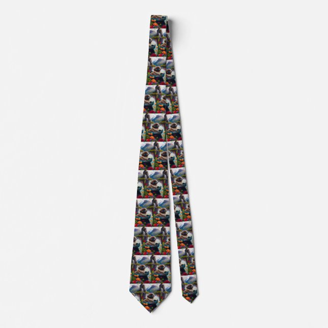 Pekingese on a Paddle: A Scenic Adventure Tie (Front)