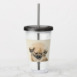 Pekingese Painting - Cute Original Dog Art Acrylic Tumbler