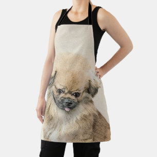 Pekingese Painting - Cute Original Dog Art Apron