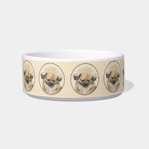 Pekingese Painting - Cute Original Dog Art Bowl