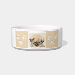 Pekingese Painting - Cute Original Dog Art Bowl