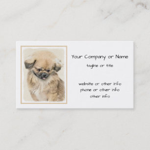 Pekingese Painting - Cute Original Dog Art Business Card