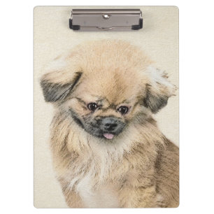 Pekingese Painting - Cute Original Dog Art Clipboard