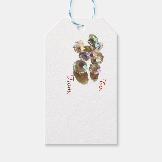 Pekingese Party Gift Tags (Front)