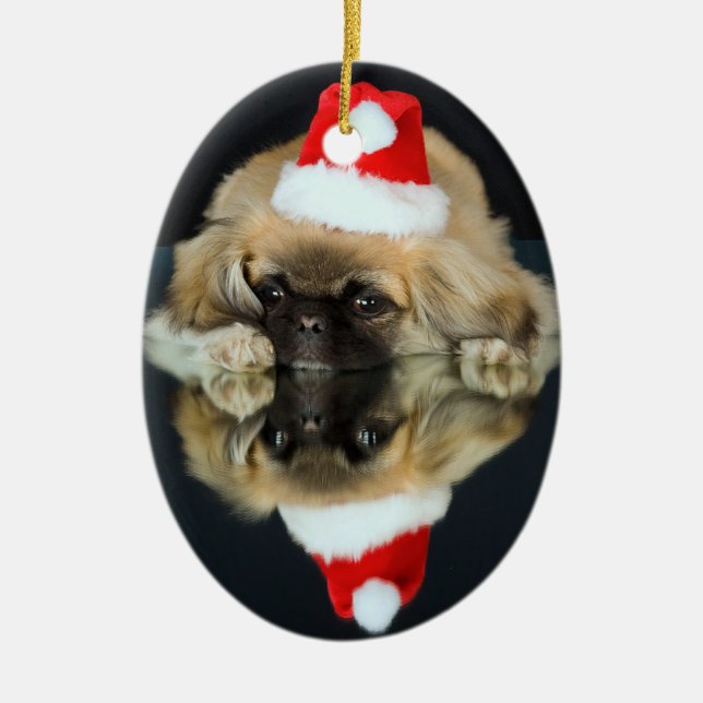 Pekingese Photo Christmas Ornament (Front)