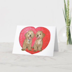 Pekingese / Poodle Mix Valentine's Day Holiday Card