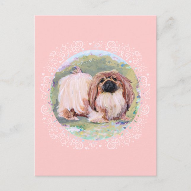 Pekingese Pretty in Pink Postcard (Front)